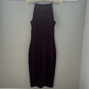 Stunning deep red velvet dress - perfect for fall wedding or event